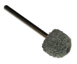 Standard Abrasives - 1/2" Head Diam x 1/2" Thickness, B90, Ball Nose End, Aluminum Oxide Mounted Point - Black, 34,500 RPM - Americas Industrial Supply