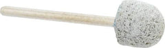 Grier Abrasives - 1/2" Head Diam x 1/2" Thickness, B90, Ball Nose End, Aluminum Oxide Mounted Point - Green-Gray, Medium Grade, 34,500 RPM - Americas Industrial Supply