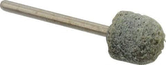 Grier Abrasives - 1/2" Head Diam x 1/2" Thickness, B90, Ball Nose End, Aluminum Oxide Mounted Point - Green-Gray, Coarse Grade, 34,500 RPM - Americas Industrial Supply