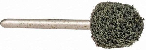 Grier Abrasives - 1/2" Head Diam x 1/2" Thickness, B90, Ball Nose End, Silicon Carbide Mounted Point - Green-Gray, Fine Grade, 34,500 RPM - Americas Industrial Supply