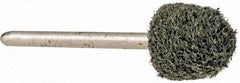 Grier Abrasives - 1/2" Head Diam x 1/2" Thickness, B90, Ball Nose End, Silicon Carbide Mounted Point - Green-Gray, Fine Grade, 34,500 RPM - Americas Industrial Supply