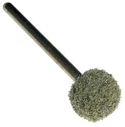 Grier Abrasives - 1/2" Head Diam x 1/2" Thickness, B121, Ball End, Aluminum Oxide Mounted Point - Green-Gray, Fine Grade, 25,000 RPM - Americas Industrial Supply