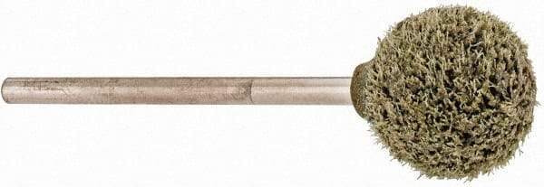 Grier Abrasives - 1/2" Head Diam x 1/2" Thickness, B121, Ball End, Aluminum Oxide Mounted Point - Green-Gray, Medium Grade, 25,000 RPM - Americas Industrial Supply