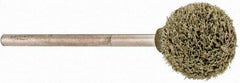Grier Abrasives - 1/2" Head Diam x 1/2" Thickness, B121, Ball End, Aluminum Oxide Mounted Point - Green-Gray, Medium Grade, 25,000 RPM - Americas Industrial Supply