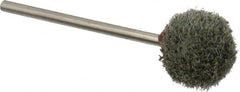 Grier Abrasives - 1/2" Head Diam x 1/2" Thickness, B121, Ball End, Silicon Carbide Mounted Point - Green-Gray, Fine Grade, 25,000 RPM - Americas Industrial Supply