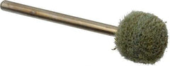 Grier Abrasives - 1/2" Head Diam x 1/2" Thickness, B121, Ball End, Aluminum Oxide Mounted Point - Green-Gray, Fine Grade, 45,370 RPM - Americas Industrial Supply