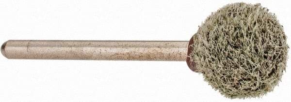Grier Abrasives - 1/2" Head Diam x 1/2" Thickness, B121, Ball End, Aluminum Oxide Mounted Point - Green-Gray, Medium Grade, 45,370 RPM - Americas Industrial Supply
