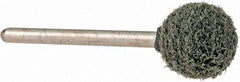 Grier Abrasives - 1/2" Head Diam x 1/2" Thickness, B121, Ball End, Silicon Carbide Mounted Point - Green-Gray, Fine Grade, 45,370 RPM - Americas Industrial Supply