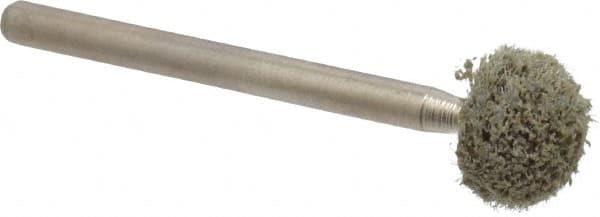 Grier Abrasives - 3/8" Head Diam x 3/8" Thickness, B122, Ball End, Aluminum Oxide Mounted Point - Green-Gray, Fine Grade, 61,650 RPM - Americas Industrial Supply