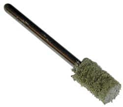 Grier Abrasives - 3/8" Head Diam x 1/2" Thickness, W176, Cylinder End, Silicon Carbide Mounted Point - Green-Gray, Fine Grade, 45,370 RPM - Americas Industrial Supply