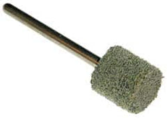 Standard Abrasives - 1/4" Head Diam x 1/4" Thickness, W160, Cylinder End, Aluminum Oxide Mounted Point - Dark Gray, 81,300 RPM - Americas Industrial Supply