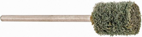 Grier Abrasives - 3/8" Head Diam x 1/2" Thickness, W176, Cylinder End, Aluminum Oxide Mounted Point - Green-Gray, Fine Grade, 33,750 RPM - Americas Industrial Supply