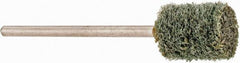 Grier Abrasives - 3/8" Head Diam x 1/2" Thickness, W176, Cylinder End, Aluminum Oxide Mounted Point - Green-Gray, Fine Grade, 33,750 RPM - Americas Industrial Supply