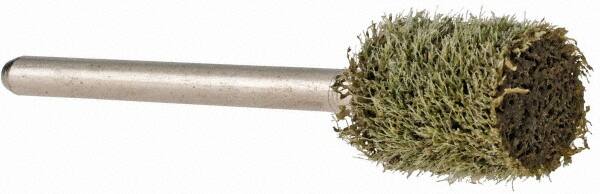 Grier Abrasives - 3/8" Head Diam x 1/2" Thickness, W176, Cylinder End, Aluminum Oxide Mounted Point - Green-Gray, Fine Grade, 45,370 RPM - Americas Industrial Supply