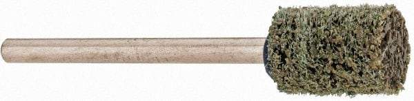 Grier Abrasives - 3/8" Head Diam x 1/2" Thickness, W176, Cylinder End, Aluminum Oxide Mounted Point - Green-Gray, Medium Grade, 45,370 RPM - Americas Industrial Supply