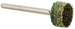 Grier Abrasives - 1/2" Head Diam x 1/4" Thickness, W183, Cylinder End, Aluminum Oxide Mounted Point - Green-Gray, Medium Grade, 51,750 RPM - Americas Industrial Supply