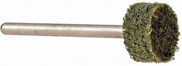 Grier Abrasives - 1/2" Head Diam x 1/4" Thickness, W183, Cylinder End, Aluminum Oxide Mounted Point - Green-Gray, Coarse Grade, 51,750 RPM - Americas Industrial Supply