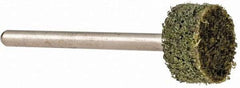 Grier Abrasives - 1/2" Head Diam x 1/4" Thickness, W183, Cylinder End, Aluminum Oxide Mounted Point - Green-Gray, Coarse Grade, 51,750 RPM - Americas Industrial Supply