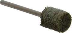 Grier Abrasives - 1/2" Head Diam x 1/2" Thickness, W185, Cylinder End, Aluminum Oxide Mounted Point - Green-Gray, Coarse Grade, 34,500 RPM - Americas Industrial Supply