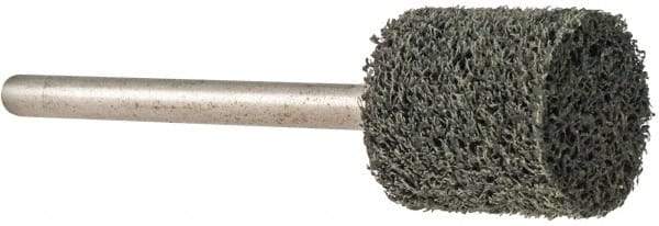 Grier Abrasives - 1/2" Head Diam x 1/2" Thickness, W185, Cylinder End, Silicon Carbide Mounted Point - Green-Gray, Fine Grade, 34,500 RPM - Americas Industrial Supply
