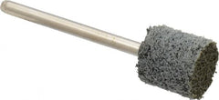 Grier Abrasives - 1/2" Head Diam x 1/2" Thickness, W185, Cylinder End, Silicon Carbide Mounted Point - Green-Gray, Fine Grade, 34,500 RPM - Americas Industrial Supply
