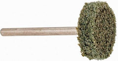 Grier Abrasives - 3/4" Head Diam x 1/4" Thickness, W201, Cylinder End, Aluminum Oxide Mounted Point - Green-Gray, Fine Grade, 38,250 RPM - Americas Industrial Supply