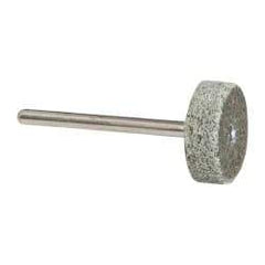 Grier Abrasives - 3/4" Head Diam x 1/4" Thickness, W201, Cylinder End, Aluminum Oxide Mounted Point - Green-Gray, Fine Grade, 38,250 RPM - Americas Industrial Supply