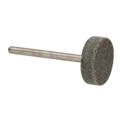 Grier Abrasives - 3/4" Head Diam x 1/4" Thickness, W201, Cylinder End, Aluminum Oxide Mounted Point - Green-Gray, Medium Grade, 38,250 RPM - Americas Industrial Supply