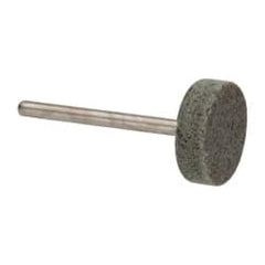 Grier Abrasives - 3/4" Head Diam x 1/4" Thickness, W201, Cylinder End, Aluminum Oxide Mounted Point - Green-Gray, Medium Grade, 38,250 RPM - Americas Industrial Supply