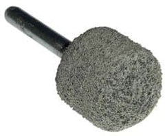 Grier Abrasives - 1" Head Diam x 1" Thickness, A21, Ball Nose End, Aluminum Oxide Mounted Point - Green-Gray, Fine Grade, 34,500 RPM - Americas Industrial Supply
