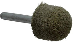 Grier Abrasives - 1" Head Diam x 1" Thickness, A21, Ball Nose End, Aluminum Oxide Mounted Point - Green-Gray, Fine Grade, 34,500 RPM - Americas Industrial Supply