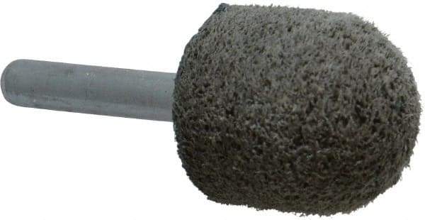 Grier Abrasives - 1" Head Diam x 1" Thickness, A21, Ball Nose End, Aluminum Oxide Mounted Point - Green-Gray, Medium Grade, 34,500 RPM - Americas Industrial Supply
