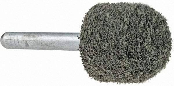 Grier Abrasives - 1" Head Diam x 1" Thickness, A21, Ball Nose End, Silicon Carbide Mounted Point - Green-Gray, Fine Grade, 34,500 RPM - Americas Industrial Supply