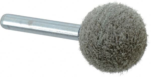 Grier Abrasives - 1" Head Diam x 1" Thickness, A25, Ball End, Aluminum Oxide Mounted Point - Green-Gray, Medium Grade, 35,620 RPM - Americas Industrial Supply
