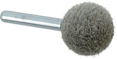 Grier Abrasives - 1" Head Diam x 1" Thickness, A25, Ball End, Aluminum Oxide Mounted Point - Green-Gray, Medium Grade, 35,620 RPM - Americas Industrial Supply