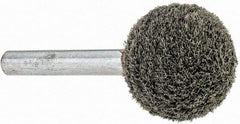 Grier Abrasives - 1" Head Diam x 1" Thickness, A25, Ball End, Silicon Carbide Mounted Point - Green-Gray, Fine Grade, 35,620 RPM - Americas Industrial Supply