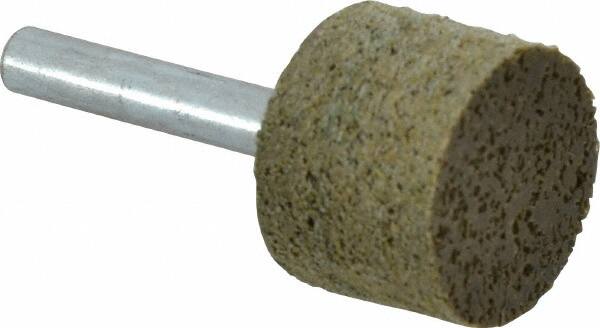 Grier Abrasives - 1" Head Diam x 3/4" Thickness, W219, Cylinder End, Aluminum Oxide Mounted Point - Green-Gray, Medium Grade, 35,100 RPM - Americas Industrial Supply