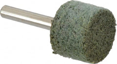 Grier Abrasives - 1" Head Diam x 3/4" Thickness, W219, Cylinder End, Aluminum Oxide Mounted Point - Green-Gray, Coarse Grade, 35,100 RPM - Americas Industrial Supply