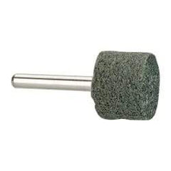 Grier Abrasives - 1" Head Diam x 3/4" Thickness, W219, Cylinder End, Silicon Carbide Mounted Point - Green-Gray, Fine Grade, 35,100 RPM - Americas Industrial Supply