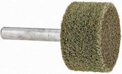 Grier Abrasives - 1-1/4" Head Diam x 3/4" Thickness, W228, Cylinder End, Aluminum Oxide Mounted Point - Green-Gray, Fine Grade, 30,520 RPM - Americas Industrial Supply