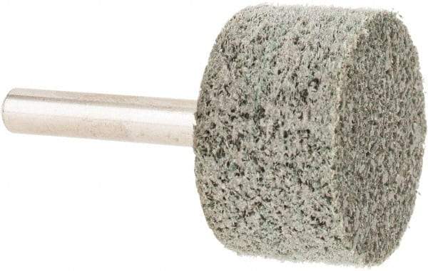 Grier Abrasives - 1-1/4" Head Diam x 3/4" Thickness, W228, Cylinder End, Aluminum Oxide Mounted Point - Green-Gray, Medium Grade, 30,520 RPM - Americas Industrial Supply