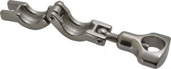 VNE - 3/4", Clamp Style, Sanitary Stainless Steel Pipe Clamp with Holed Wing Nut - Grade 304 - Americas Industrial Supply
