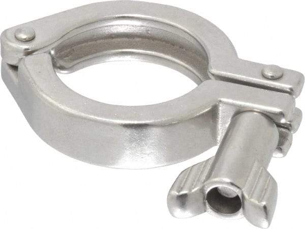 VNE - 1-1/2", Clamp Style, Sanitary Stainless Steel Pipe Clamp with Wing Nut - Grade 304 - Americas Industrial Supply