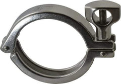 VNE - 2-1/2", Clamp Style, Sanitary Stainless Steel Pipe Clamp with Holed Wing Nut - Grade 304 - Americas Industrial Supply