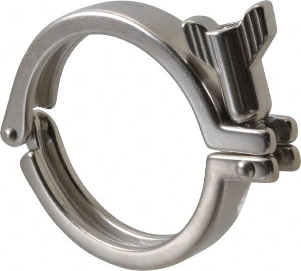 VNE - 3", Clamp Style, Sanitary Stainless Steel Pipe Clamp with Wing Nut - Grade 304 - Americas Industrial Supply