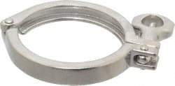 VNE - 3", Clamp Style, Sanitary Stainless Steel Pipe Clamp with Holed Wing Nut - Grade 304 - Americas Industrial Supply