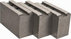 Abbott Workholding Products - 15 to 18" Chuck Capacity, 1.5mm x 60° Serrated Attachment, Square Soft Lathe Chuck Jaw - 3 Jaws, Steel, 1.6929" Btw Mount Hole Ctrs, 6-1/2" Long x 2-1/2" Wide x 4" High, 0.8661" Groove, 0.7874" & 20mm Fastener - Americas Industrial Supply