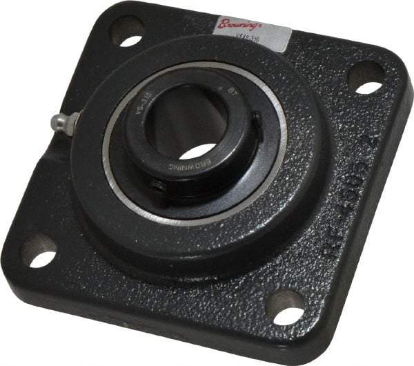 Browning - 1" ID, 4-1/4" OAL x 4-1/4" OAH 4-Bolt Flange - 2,567 Lb Static Cap, 4,381 Lb Dyn Cap, 3-1/4" Btw Mnt Hole Ctrs, Cast Iron - Americas Industrial Supply