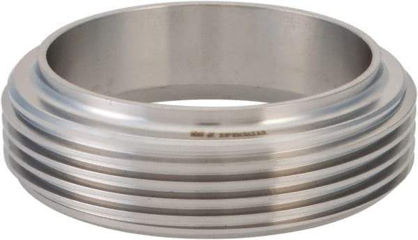 VNE - 2-1/2", Bevel Seat Style, Sanitary Stainless Steel Pipe Short Welding Ferrule - Short Threaded Connection, Grade 304 - Americas Industrial Supply