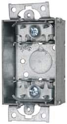 Cooper Crouse-Hinds - 1 Gang, (5) 1/2" Knockouts, Steel Rectangle Switch Box - 3" Overall Height x 2" Overall Width x 1-1/2" Overall Depth - Americas Industrial Supply